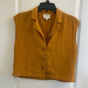 Lou and Grey yellow crop linen sleeveless top